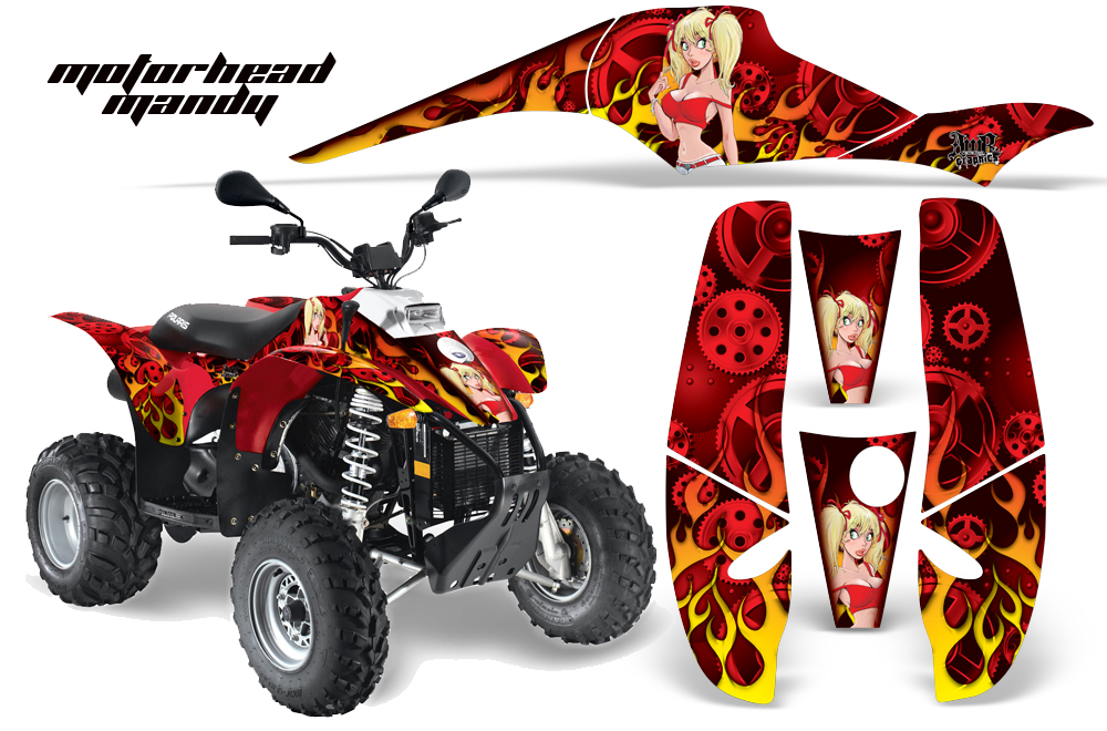 Polaris Scrambler 500 Trlblazer 350 Graphics MotorheadMandy Red